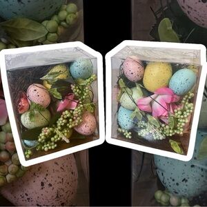 PIER 1 Easter Spring Decor- Pastel Speckled Eggs Faux Florals Bird Nest …